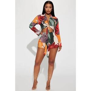 Go Get It Short Set - Olive/combo